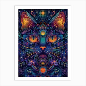 Psychedelic Cat 9 Art Print