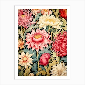 Chrysanthemum Floral Pattern Art Print