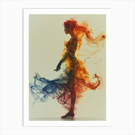 Abstract Woman In Smoke 1 Art Print