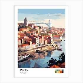 Porto, Portugal, Geometric Illustration 4 Poster Art Print