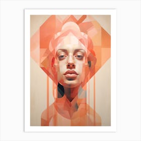 Abstract Geometric Lady Portrait 23 Art Print