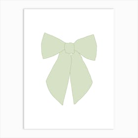 Green Bow Coquette Art Print