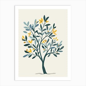 Olive Tree Flat Illustration 1 Art Print
