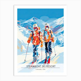 Steamboat Ski Resort   Colorado Usa, Ski Resort Poster Illustration 3 Art Print