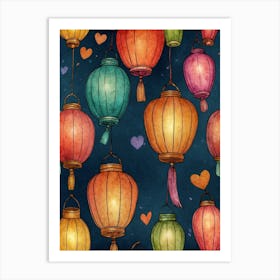 Chinese Lanterns 3 Art Print