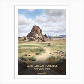 Gobi Gurvansaikhan National Park Mongolia Watercolour 3 Art Print