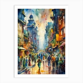 Nepali City By Sanjay Kumar Art Print