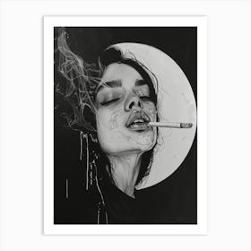 Girl and her Cigarette Art Print