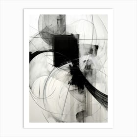Invisible Threads Abstract Black And White 8 Art Print