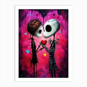 Skeleton Couple 2 Art Print