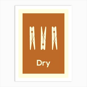 Laundry Print Dry Orange Art Print