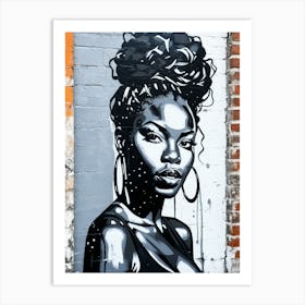 Graffiti Mural Of Beautiful Black Woman 257 Art Print