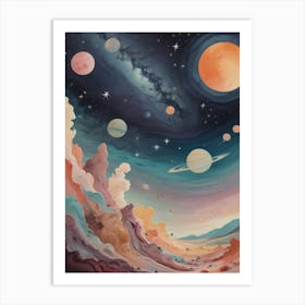 Planets In Space 4 Art Print