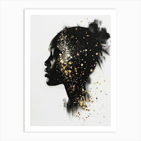 Gold Splatter Canvas Print Art Print