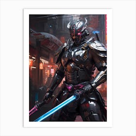 Cyborg Samurai Drawing Their Swords Art Print