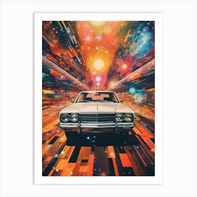 Classic Car Space Collage 1 Art Print