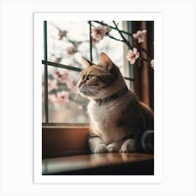 Cat Looking Out The Window 2 Art Print