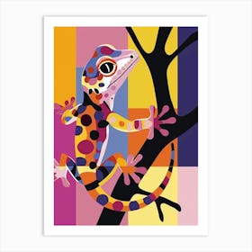 Golden Gecko Abstract Modern Illustration 4 Art Print