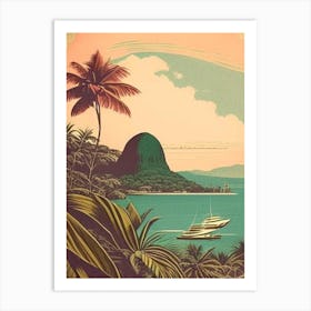 Lombok Indonesia Vintage Sketch Tropical Destination Art Print
