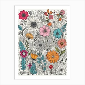 Floral Doodle Art Print