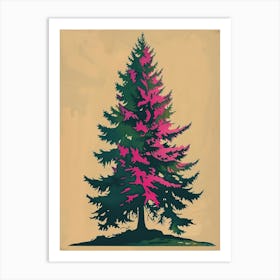 Balsam Tree Colourful Illustration 4 Art Print