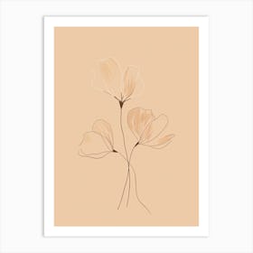 Krakow Botanical Garden Boho Line Art Art Print