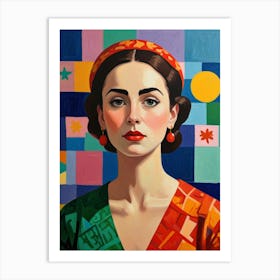 Woman In A Colorful Dress 2 Art Print