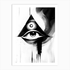 Balance, Symbol, Third Eye Black & White Art Print