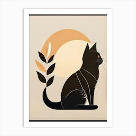 black cat mininalist portrait 21 Art Print