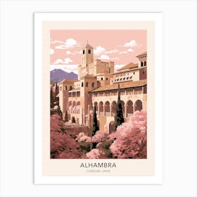 Alhambra Cordoba Spain Travel Poster Art Print