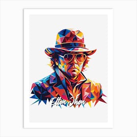 Elton Jhon 01 Portrait Music Icon Style WPAP Pop Art Art Print