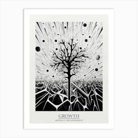 Growth Abstract Black And White 2 Poster Art Print