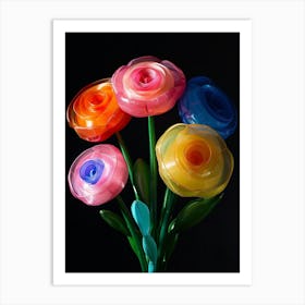 Bright Inflatable Flowers Ranunculus 2 Art Print