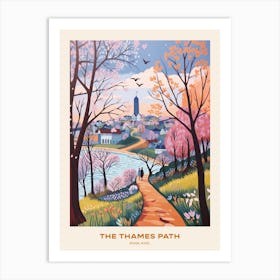 The Thames Path England Hike Poster Art Print