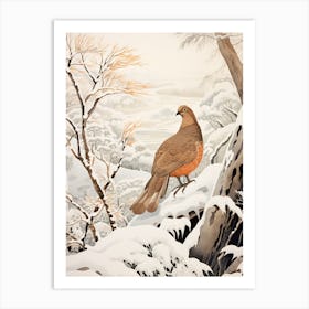 Winter Bird Painting Grouse 2 Art Print