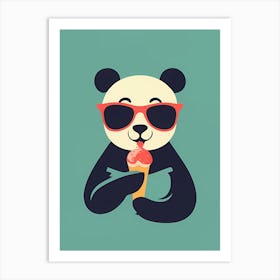 Panda Eating Ice Cream Art Print