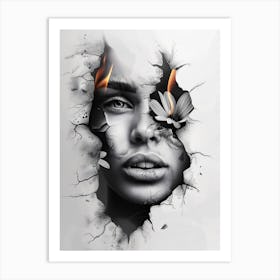 Fire And Flowers Art Print