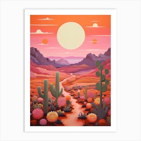 Cactus And Desert Painting 2 Art Print
