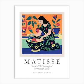 Woman And Bowl, The Matisse Inspired Art Collection Poster Art Print