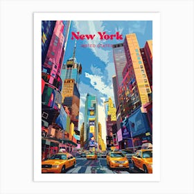 New York Borough Digital Travel Illustration Art Print