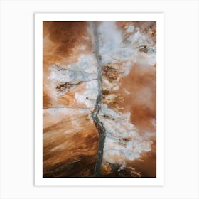 Abstract River In Icelands Highlands Moody Landscape Photography Art Print