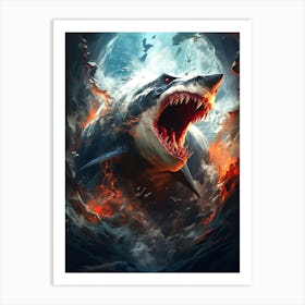 Savage Shark Art Print