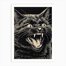 Screaming Cat 4 Art Print