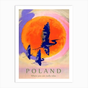 Poland On Summer, Vintage Travel Poster Art Print