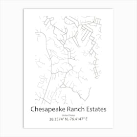 Chesapeake,United States Minimalist Map 1 Art Print