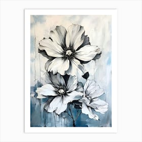 Black And White Flowers 3 Art Print