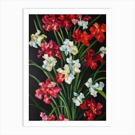 Gladioli Still Life Oil Painting Flower Art Print