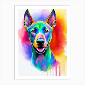 Pharaoh Hound Rainbow Oil Painting Dog Art Print