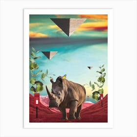  Surrealistic Animals Rhino Art Print