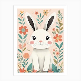 Floral Cute Baby Bunny Nursery (29) Art Print